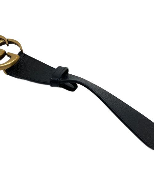 GUCCI（グッチ）GUCCI (グッチ) ダブルGバックル レザーベルト ブラックの古着・服飾アイテム