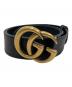 GUCCI（グッチ）の古着「ダブルGバックル レザーベルト」｜ブラック