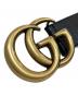 中古・古着 GUCCI (グッチ) ダブルGバックル レザーベルト ブラック：27000円