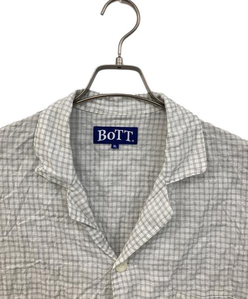 BoTT（ボット）BoTT (ボット) Windowpane S S Shirt/ウィンドウペーン・エスエス・シャツ 半袖チェックシャツ ホワイト サイズ:SIZE XLの古着・服飾アイテム