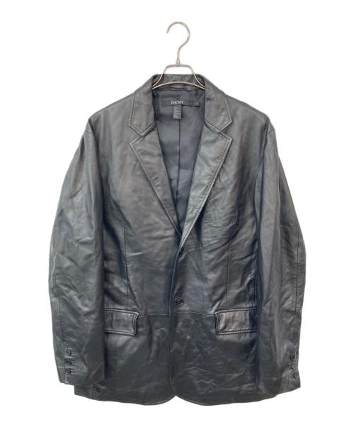 DKNY（ダナキャランニューヨーク）DKNY (ダナキャランニューヨーク) レザージャケット ブラック サイズ:Lの古着・服飾アイテム