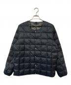 TAIONタイオン）の古着「ベーシック クルーネックボタン インナーダウンジャケット」｜ブラック