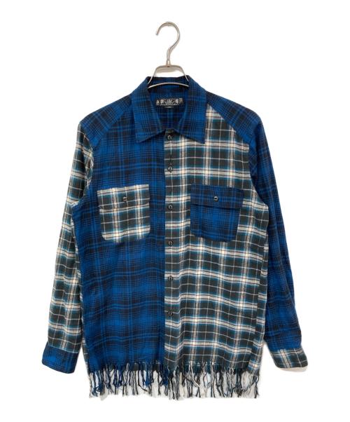 BAL（バル）BAL (バル) チェックシャツ ブルー サイズ:LARGEの古着・服飾アイテム