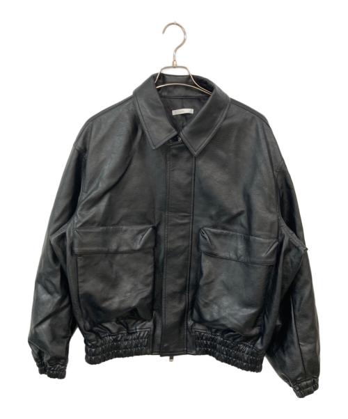 WYM LIDNM（ウィム バイ リドム）WYM LIDNM (ウィム バイ リドム) ARTIFICIAL GRAIN SHORT BLOUSON/アーティフィシャルグレインショートブルゾン ブラック サイズ:SIZE Mの古着・服飾アイテム