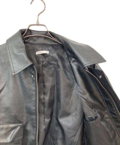 WYM LIDNM（ウィム バイ リドム）WYM LIDNM (ウィム バイ リドム) ARTIFICIAL GRAIN SHORT BLOUSON/アーティフィシャルグレインショートブルゾン ブラック サイズ:SIZE Mの古着・服飾アイテム