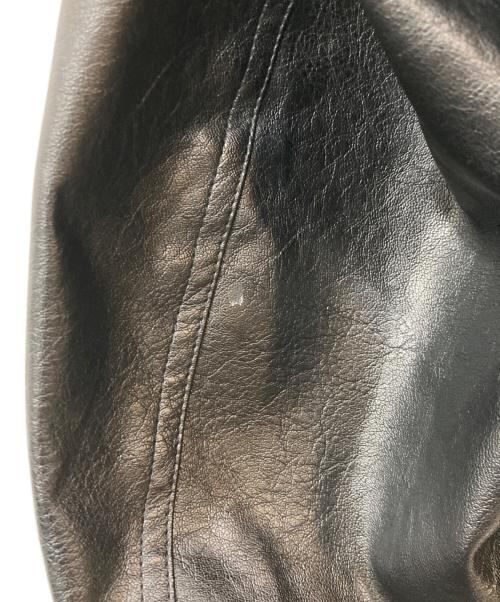 WYM LIDNM（ウィム バイ リドム）WYM LIDNM (ウィム バイ リドム) ARTIFICIAL GRAIN SHORT BLOUSON/アーティフィシャルグレインショートブルゾン ブラック サイズ:SIZE Mの古着・服飾アイテム