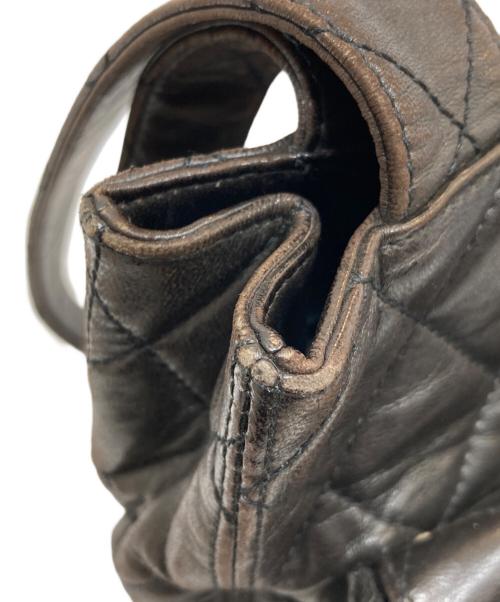 CHANEL（シャネル）CHANEL (シャネル) ラムスキンダブルポケットトートバッグ ブラックの古着・服飾アイテム