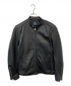 NANO BASEナノベース）の古着「ラムレザーシングルライダースジャケット」｜ブラック