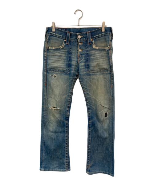 TRUE RELIGION（トゥルー レリジョン）TRUE RELIGION (トゥルー レリジョン) センタープレスパンツ インディゴ サイズ:SIZE ROW29の古着・服飾アイテム