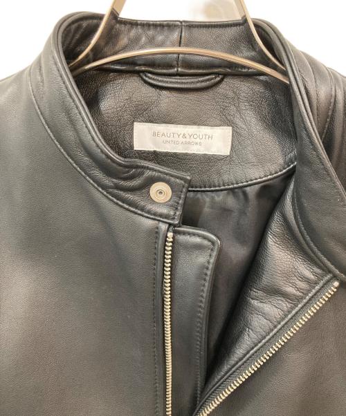 BEAUTY&YOUTH UNITED ARROWS（ビューティーアンドユースユナイテッドアローズ）BEAUTY&YOUTH UNITED ARROWS (ビューティーアンドユースユナイテッドアローズ) シープスキンシングルライダース ブラック サイズ:Sの古着・服飾アイテム