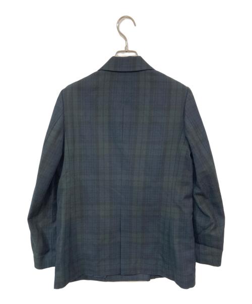 JOURNAL STANDARD relume（ジャーナルスタンダード レリューム）JOURNAL STANDARD relume (ジャーナルスタンダード レリューム) チェックダブルジャケット ネイビー×グリーン サイズ:36の古着・服飾アイテム