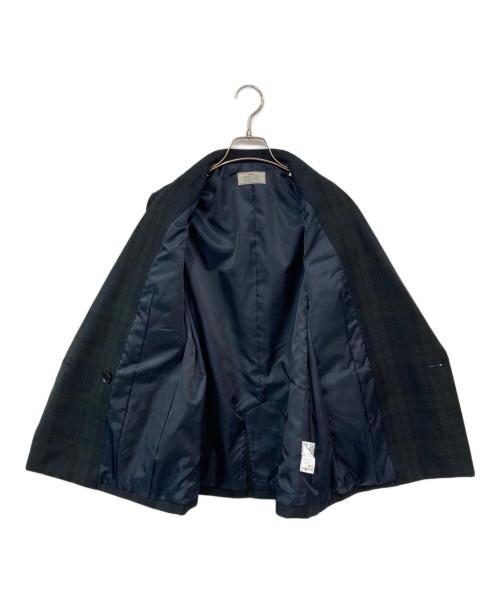 JOURNAL STANDARD relume（ジャーナルスタンダード レリューム）JOURNAL STANDARD relume (ジャーナルスタンダード レリューム) チェックダブルジャケット ネイビー×グリーン サイズ:36の古着・服飾アイテム