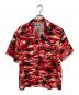 A BATHING APE（ア ベイシング エイプ）の古着「カモパームツリーオープンカラーシャツ」｜レッド