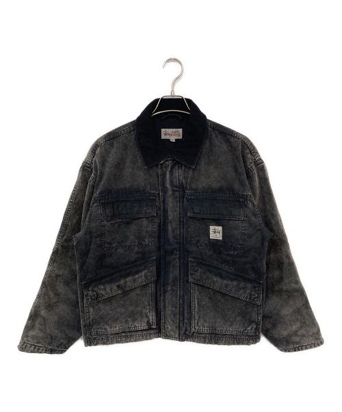 stussy（ステューシー）stussy (ステューシー) Washed Canvas Shop JKT ブラック サイズ:Sの古着・服飾アイテム