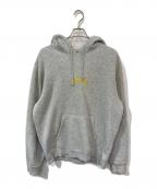 stussyステューシー）の古着「ロゴ刺繍 プルオーバーパーカー」｜グレー