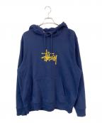stussyステューシー）の古着「BASIC APPLICATION HOOD/ベーシックアプリケーションフード」｜ネイビー