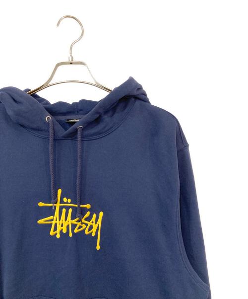 stussy（ステューシー）stussy (ステューシー) BASIC APPLICATION HOOD/ベーシックアプリケーションフード ネイビー サイズ:SIZE Lの古着・服飾アイテム