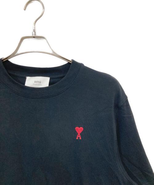 ami（アミ）ami (アミ) 刺繍tシャツ ブラック サイズ:XSの古着・服飾アイテム