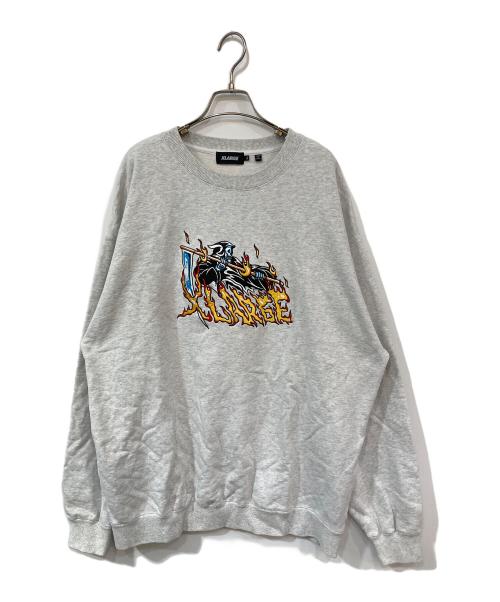X-LARGE（エクストララージ）X-LARGE (エクストララージ) 炎上死神トレーナートレーナー グレー サイズ:SIZE XLの古着・服飾アイテム