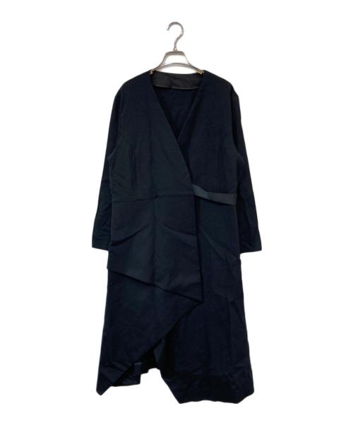 esteta（エステータ）esteta (エステータ) ウールダブルクロス ワンピース ブラック サイズ:SIZE 46の古着・服飾アイテム