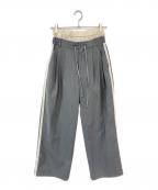 MAISON SPECIALメゾンスペシャル）の古着「レイヤードダブルウエストサイドラインパンツ」｜グレー