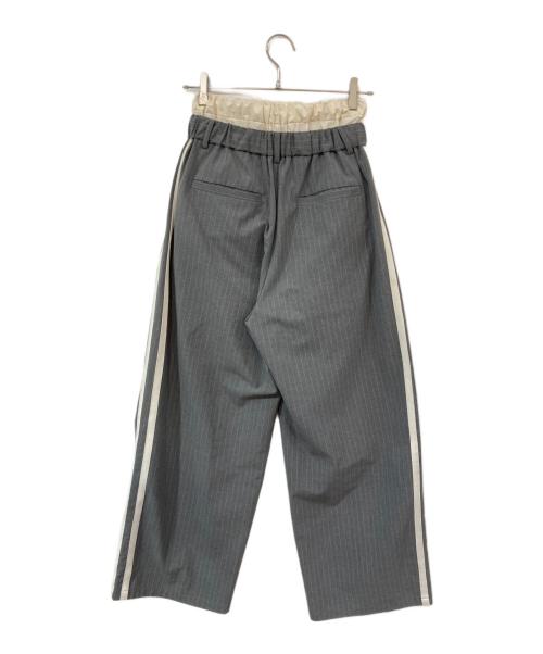 MAISON SPECIAL（メゾンスペシャル）MAISON SPECIAL (メゾンスペシャル) レイヤードダブルウエストサイドラインパンツ グレー サイズ:SIZE 38の古着・服飾アイテム