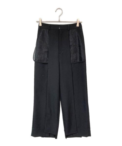 UN3D.（アンスリード）UN3D. (アンスリード) アンスリード ポケット切替オーガンジー スリットパンツ ブラック サイズ:SIZE Freeの古着・服飾アイテム