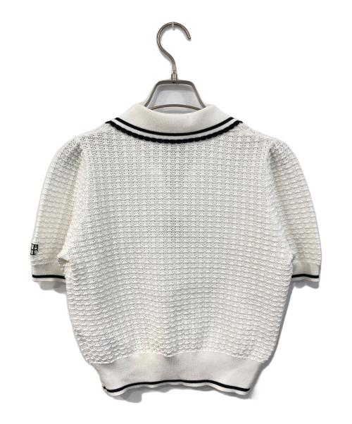 Lily Brown（リリーブラウン）Lily Brown (リリーブラウン) MARY QUANT (マリークヮント) シアーポロニット ホワイト サイズ:SIZE Freeの古着・服飾アイテム