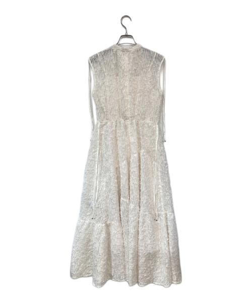 FRAY ID（フレイ アイディー）FRAY ID (フレイ アイディー) フリンジジャガードティアードワンピース ホワイト サイズ:1の古着・服飾アイテム