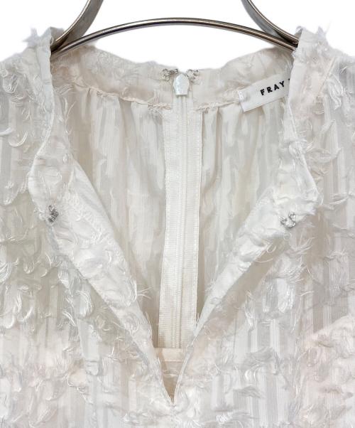 FRAY ID（フレイ アイディー）FRAY ID (フレイ アイディー) フリンジジャガードティアードワンピース ホワイト サイズ:1の古着・服飾アイテム