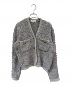 Mila Owenミラオーウェン）の古着「ニットツイードショートジャケット」｜グレー