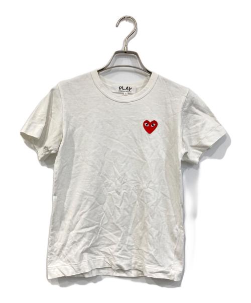 PLAY COMME des GARCONS（プレイコムデギャルソン）PLAY COMME des GARCONS (プレイコムデギャルソン) ハートワッペンTシャツ ホワイト サイズ:Sの古着・服飾アイテム