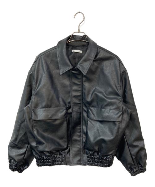 WYM LIDNM（ウィム バイ リドム）WYM LIDNM (ウィム バイ リドム) ARTIFICIAL GRAIN SHORT BLOUSON/アーティフィシャルグレインショートブルゾン ブラック サイズ:SIZE Mの古着・服飾アイテム