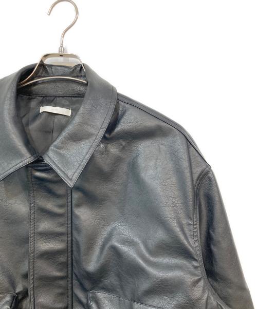 WYM LIDNM（ウィム バイ リドム）WYM LIDNM (ウィム バイ リドム) ARTIFICIAL GRAIN SHORT BLOUSON/アーティフィシャルグレインショートブルゾン ブラック サイズ:SIZE Mの古着・服飾アイテム