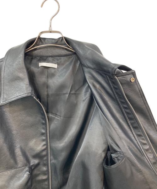 WYM LIDNM（ウィム バイ リドム）WYM LIDNM (ウィム バイ リドム) ARTIFICIAL GRAIN SHORT BLOUSON/アーティフィシャルグレインショートブルゾン ブラック サイズ:SIZE Mの古着・服飾アイテム