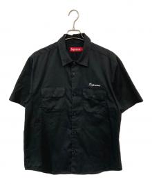 SUPREME（シュプリーム）の古着「rhinestone pin up s/s work shirt/ラインストーンピンアップs/sワークシャツ」｜ブラック