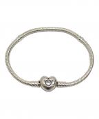 PANDORAパンドラ）の古着「Moments Heart & Snake Chain Bracelet」｜シルバー
