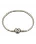 PANDORA（パンドラ）の古着「Moments Heart & Snake Chain Bracelet」｜シルバー
