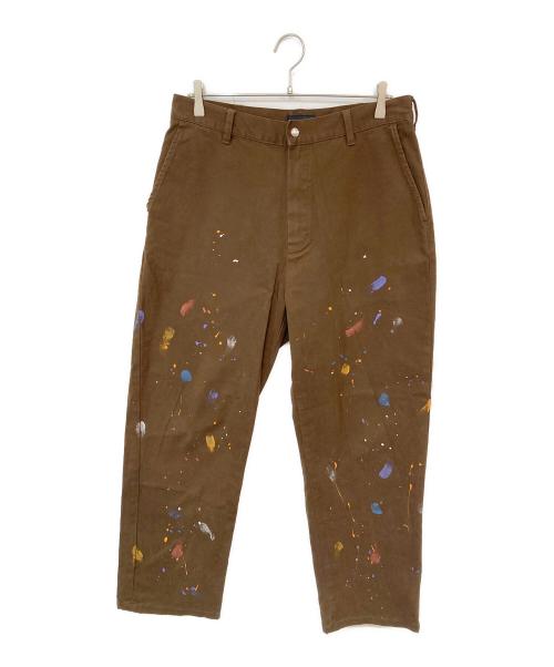 X-LARGE（エクストララージ）X-LARGE (エクストララージ) HAND PAINT WORK PANTS/ハンドペイントワークパンツ ブラウン サイズ:SIZE 34の古着・服飾アイテム