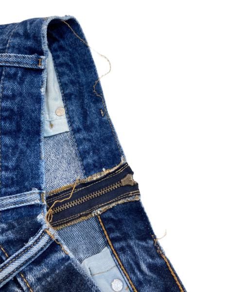 77circa（ナナナナサーカ）77circa (ナナナナサーカ) リメイクフリンジデニムパンツ インディゴ サイズ:無しの古着・服飾アイテム