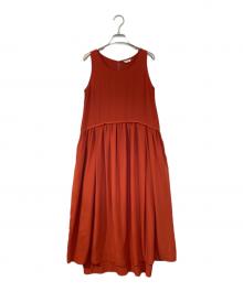 CLANE（クラネ）の古着「SKIRT LAYER COCOON OP/スカート レイヤー コクーン ワンピース」｜レッド