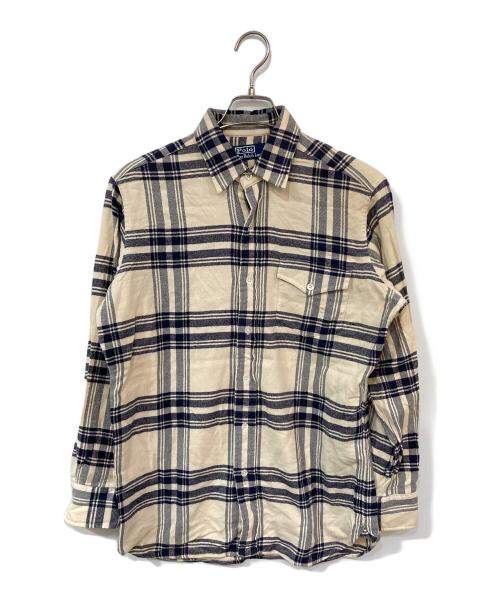 POLO RALPH LAUREN（ポロ・ラルフローレン）POLO RALPH LAUREN (ポロ・ラルフローレン) チェックネルシャツ ベージュ サイズ:SIZE Mの古着・服飾アイテム