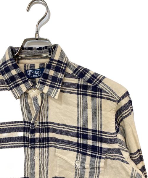 POLO RALPH LAUREN（ポロ・ラルフローレン）POLO RALPH LAUREN (ポロ・ラルフローレン) チェックネルシャツ ベージュ サイズ:SIZE Mの古着・服飾アイテム