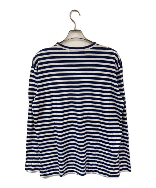 COMME des GARCONS（コムデギャルソン）COMME des GARCONS (コムデギャルソン) ボーダーロングスリーブカットソー ブルー サイズ:XXLの古着・服飾アイテム