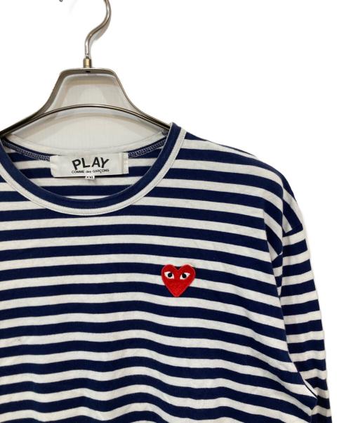 COMME des GARCONS（コムデギャルソン）COMME des GARCONS (コムデギャルソン) ボーダーロングスリーブカットソー ブルー サイズ:XXLの古着・服飾アイテム