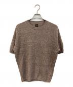 BATONERバトナ―）の古着「WASHED HIGH COUNT LINEN CREW NECK S/S/ウォッシュド ハイ カウント リネン クルー ネック ショートスリーブ」｜ベージュ
