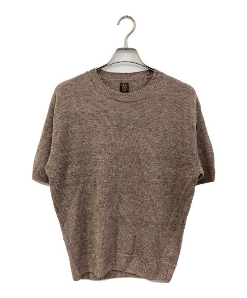 BATONER（バトナ―）BATONER (バトナ―) WASHED HIGH COUNT LINEN CREW NECK S/S/ウォッシュド ハイ カウント リネン クルー ネック ショートスリーブ ベージュ サイズ:SIZE 2の古着・服飾アイテム