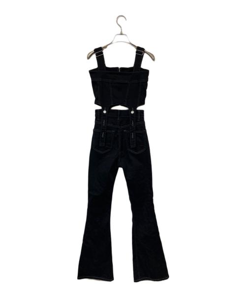 EMODA（エモダ）EMODA (エモダ) コルセットハングデニムサロペット ブラック サイズ:SIZE Sの古着・服飾アイテム