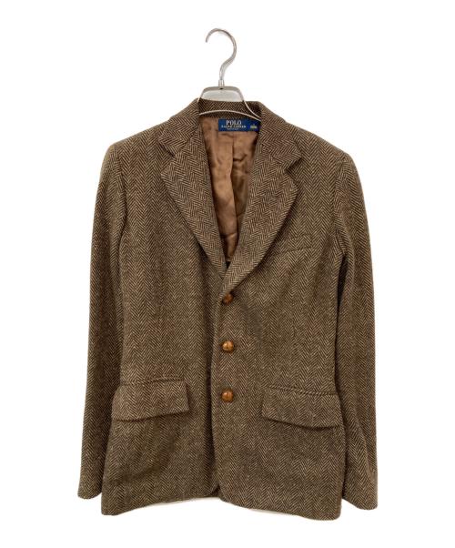 RALPH LAUREN（ラルフローレン）RALPH LAUREN (ラルフローレン) ヘリンボーンテーラードジャケット ブラウン サイズ:SIZE 0の古着・服飾アイテム