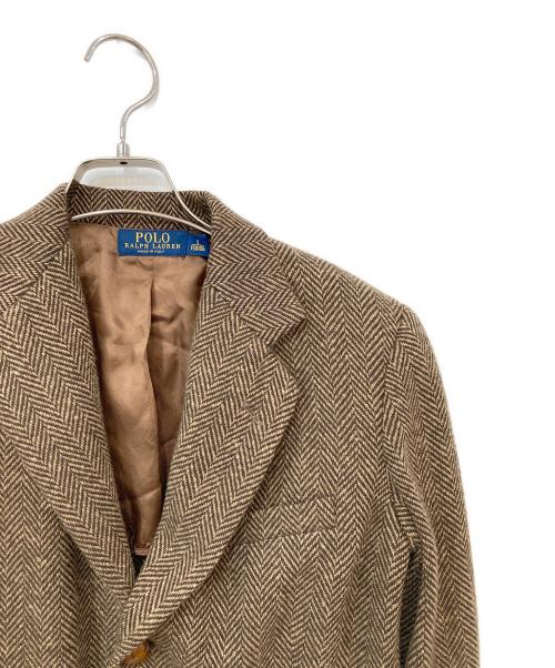 RALPH LAUREN（ラルフローレン）RALPH LAUREN (ラルフローレン) ヘリンボーンテーラードジャケット ブラウン サイズ:SIZE 0の古着・服飾アイテム